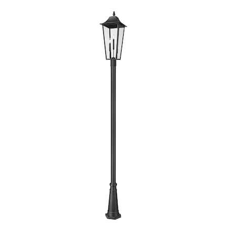 Z-Lite Gannon 3 Light Outdoor Post Mounted Fixture, 12in. W x 125.5in. H, Black 5008PHXLR-5011P-BK